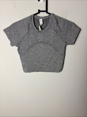 Lululemon Swiftly Tech Cropped Short-Sleeve Shirt 2.0 Slate/White W3GZMS